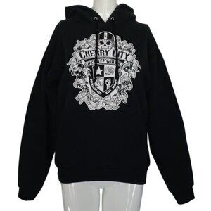 CHERRY CITY DERBY GIRLS Hoodie Sweatshirt, S, Black Pullover, Pocket, Long slvs